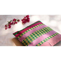 सौमनस | Saumanas ☘ Baluchari Cushion { 17 }  { 16 X 16 inch }